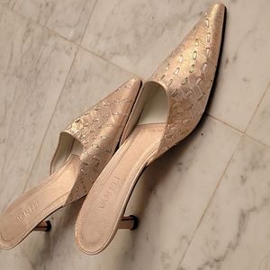 Van Eli Pink Metallic Mules | Size 8.5 wms